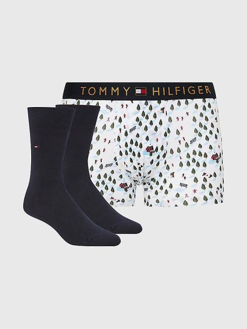 Tommy Hilfiger Stretch Cotton Trunks And Socks Set Moški Spodnje Perilo Rjav | TH045DCT