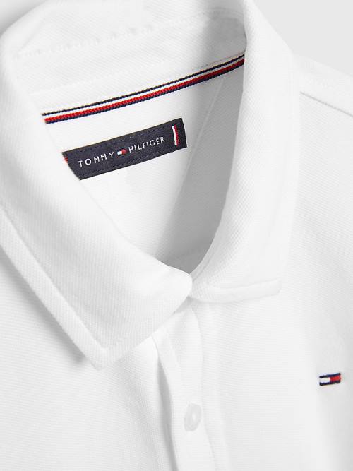 Tommy Hilfiger Stretch Organic Cotton Pique Fantje Srajce Bela | TH281DNW