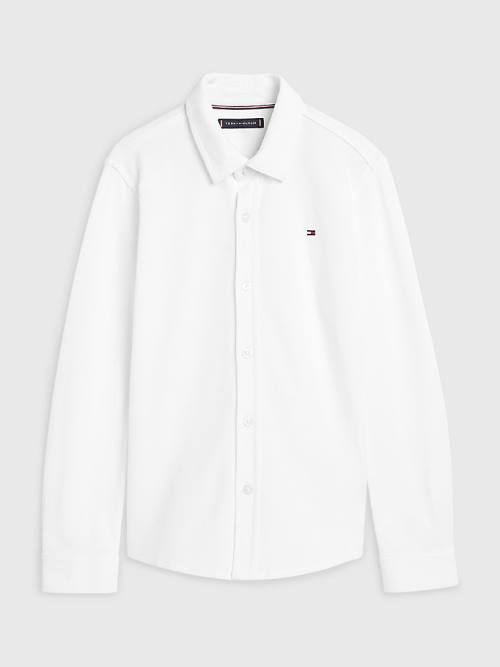 Tommy Hilfiger Stretch Organic Cotton Pique Fantje Srajce Bela | TH281DNW