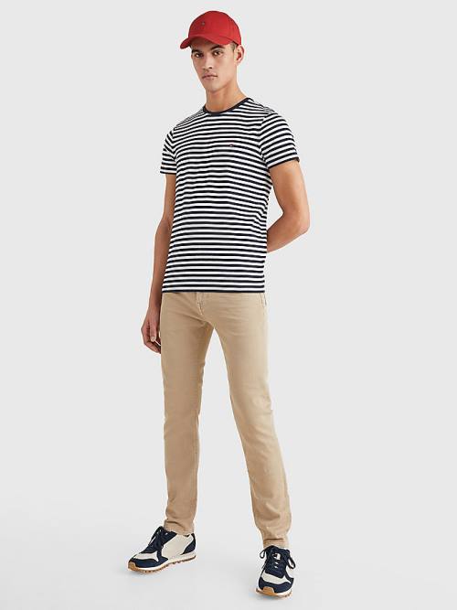 Tommy Hilfiger Stretch Organic Cotton Slim Fit Moški Majice Modra | TH379PXC