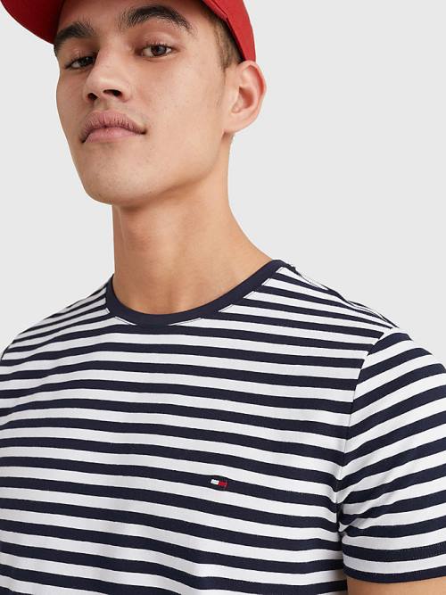 Tommy Hilfiger Stretch Organic Cotton Slim Fit Moški Majice Modra | TH379PXC