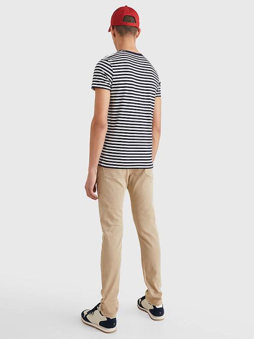 Tommy Hilfiger Stretch Organic Cotton Slim Fit Moški Majice Modra | TH379PXC