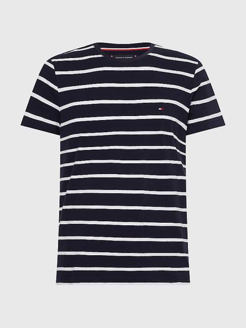 Tommy Hilfiger Stretch Organic Cotton Slim Fit Moški Majice Modra | TH379PXC