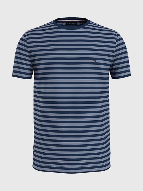 Tommy Hilfiger Stretch Organic Cotton Slim Fit Moški Majice Modra | TH592OXH