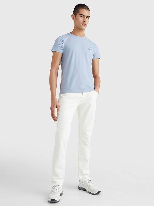 Tommy Hilfiger Stretch Organic Cotton Slim Fit Moški Majice Modra | TH893WCR