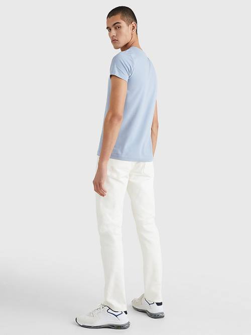 Tommy Hilfiger Stretch Organic Cotton Slim Fit Moški Majice Modra | TH893WCR