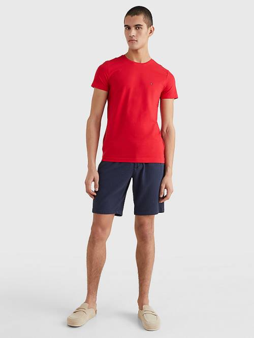 Tommy Hilfiger Stretch Organic Cotton Slim Fit Moški Majice Rdeča | TH937THO