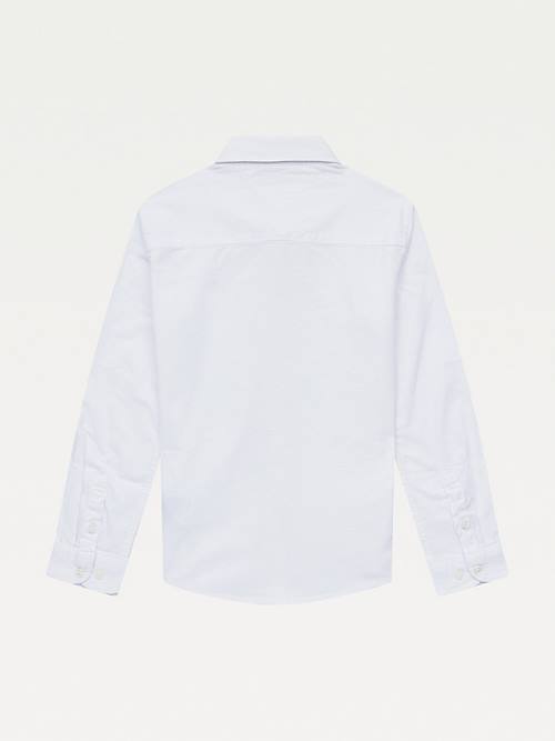 Tommy Hilfiger Stretch Oxford Cotton Fantje Srajce Bela | TH634JDS