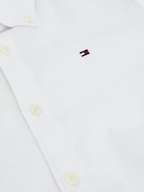 Tommy Hilfiger Stretch Oxford Cotton Fantje Srajce Bela | TH634JDS