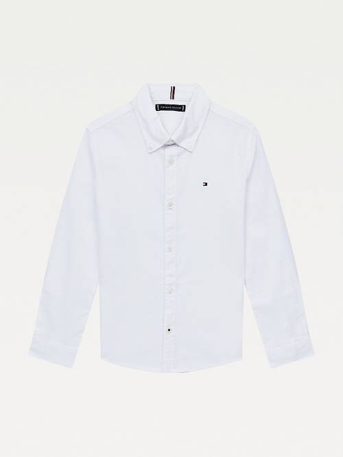 Tommy Hilfiger Stretch Oxford Cotton Shirt Dekleta Majice Bela | TH164SMX