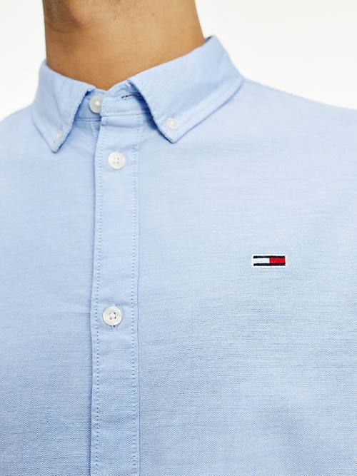 Tommy Hilfiger Stretch Oxford Cotton Slim Fit Moški Srajce Modra | TH910FIG