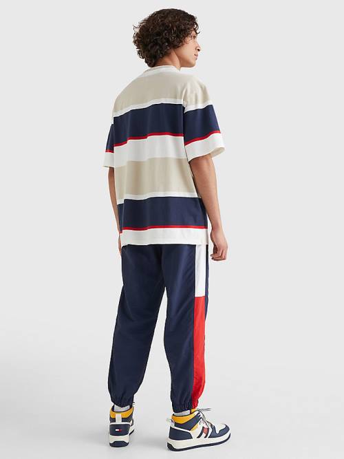 Tommy Hilfiger Stripe Organic Cotton Moški Majice Bež | TH809HYG