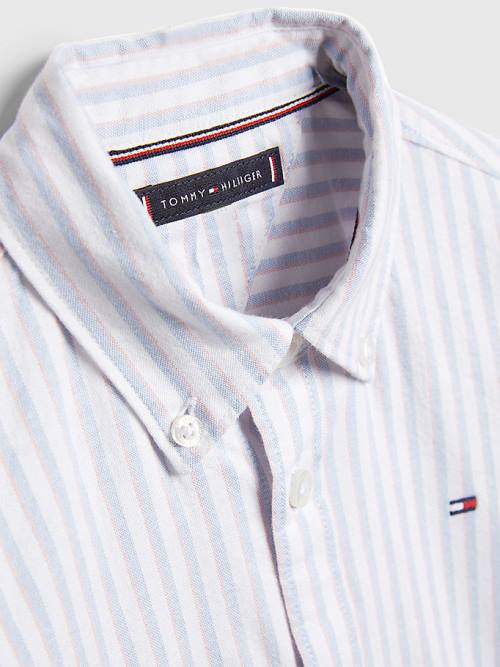 Tommy Hilfiger Stripe Oxford Fantje Srajce Bela | TH925HFC