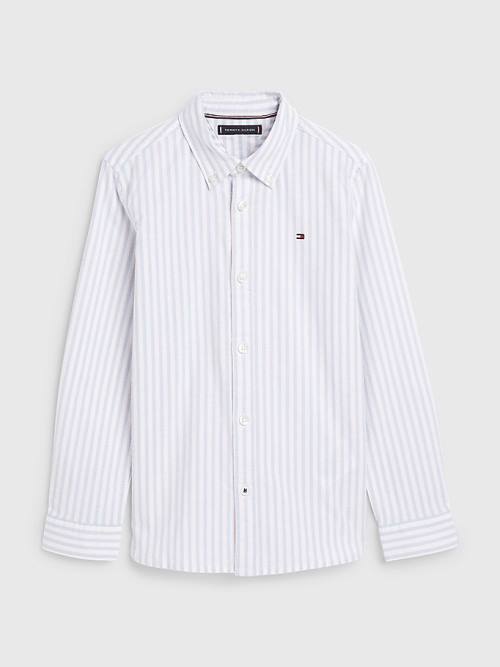 Tommy Hilfiger Stripe Oxford Fantje Srajce Bela | TH925HFC