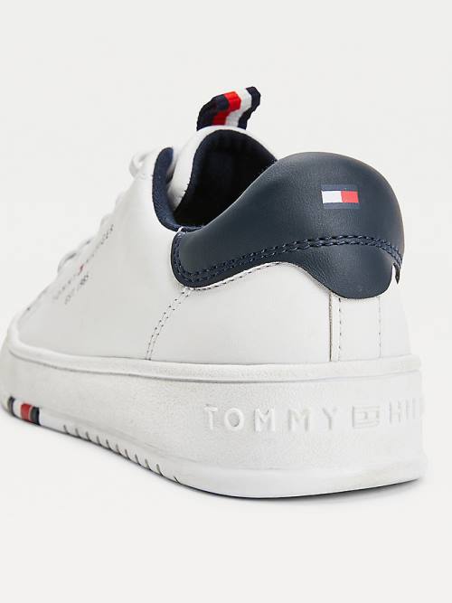 Tommy Hilfiger Stripe Webbing Low-Top Fantje Superge Bela | TH418EUP