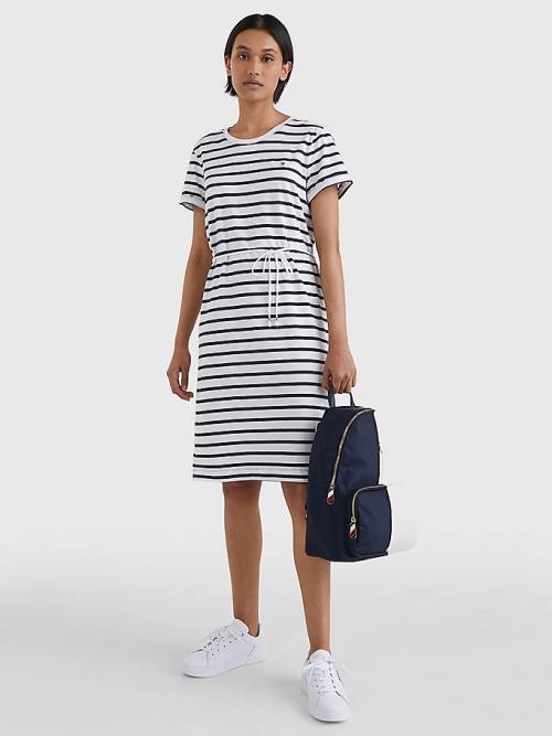 Tommy Hilfiger Stripe Ženske Obleke Bela | TH057VGD