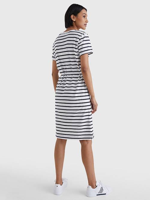 Tommy Hilfiger Stripe Ženske Obleke Bela | TH057VGD