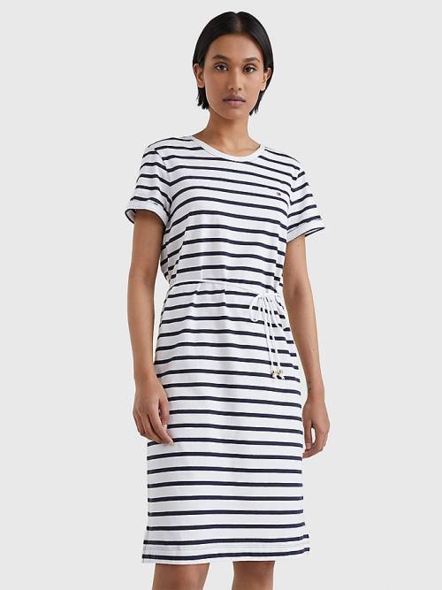 Tommy Hilfiger Stripe Ženske Obleke Bela | TH057VGD