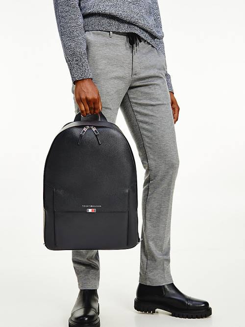 Tommy Hilfiger TH Business Leather Backpack Moški Torbice Črna | TH132SMX