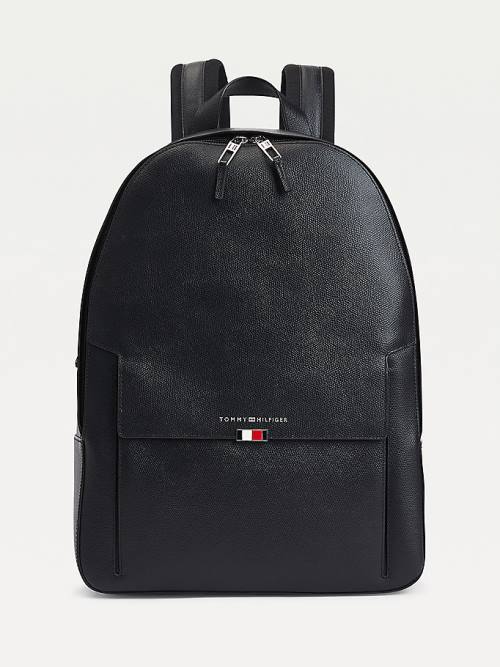 Tommy Hilfiger TH Business Leather Backpack Moški Torbice Črna | TH132SMX