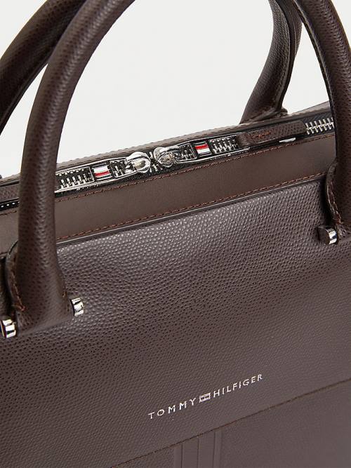 Tommy Hilfiger TH Business Slim Leather Computer Moški Torbice Rjav | TH195DXP