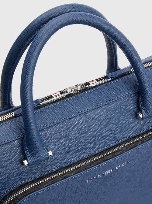 Tommy Hilfiger TH Business Slim Leather Computer Moški Torbice Modra | TH653REN