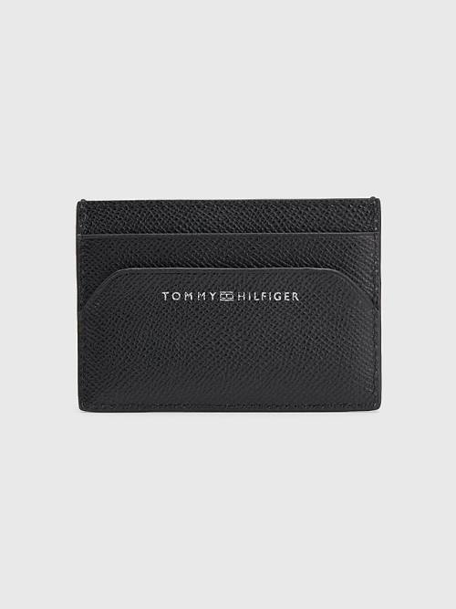 Tommy Hilfiger TH Business Small Leather Card Holder Moški Denarnice Črna | TH703OCM