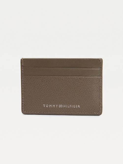 Tommy Hilfiger TH Business Small Leather Card Holder Moški Denarnice Rjav | TH962EKZ