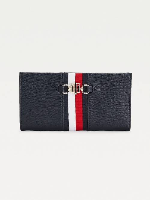 Tommy Hilfiger TH Club Horsebit Large Ženske Denarnice Modra | TH296AGR