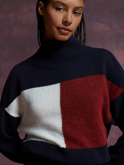 Tommy Hilfiger TH Collection Flag Icon Relaxed Jumper Ženske Obleke Modra | TH328ONX