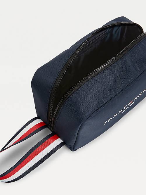 Tommy Hilfiger TH Established Recycled Washbag Moški Torbice Modra | TH674MGK