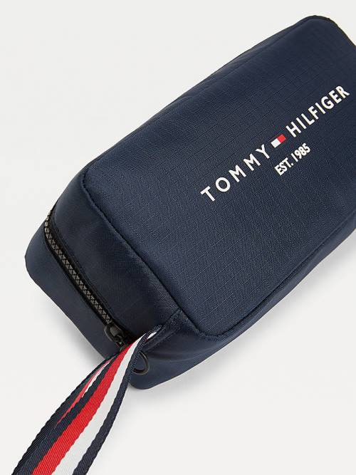 Tommy Hilfiger TH Established Recycled Washbag Moški Torbice Modra | TH674MGK