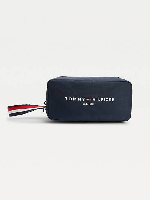 Tommy Hilfiger TH Established Recycled Washbag Moški Torbice Modra | TH674MGK