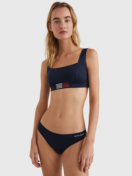 Tommy Hilfiger TH Flex Flag Bikini Bottoms Ženske Kopalke Modra | TH175PUR