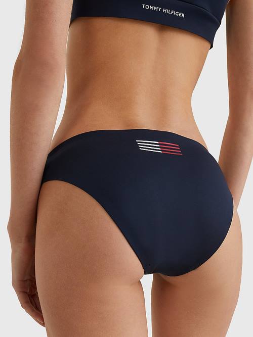 Tommy Hilfiger TH Flex Flag Bikini Bottoms Ženske Kopalke Modra | TH175PUR