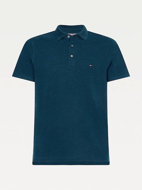 Tommy Hilfiger TH Flex Slim Fit Moški Polo Majica Modra | TH197BUR