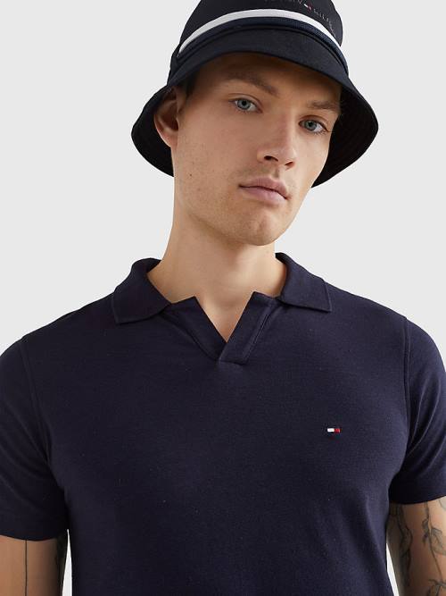 Tommy Hilfiger TH Flex Slim Fit Moški Polo Majica Modra | TH270IAH