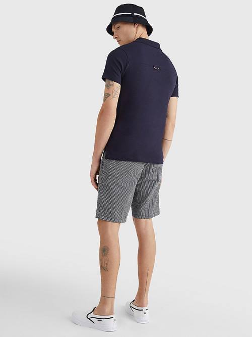 Tommy Hilfiger TH Flex Slim Fit Moški Polo Majica Modra | TH270IAH