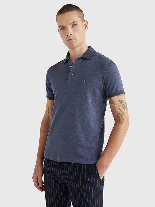 Tommy Hilfiger TH Flex Slim Fit Moški Polo Majica Modra | TH491OZL