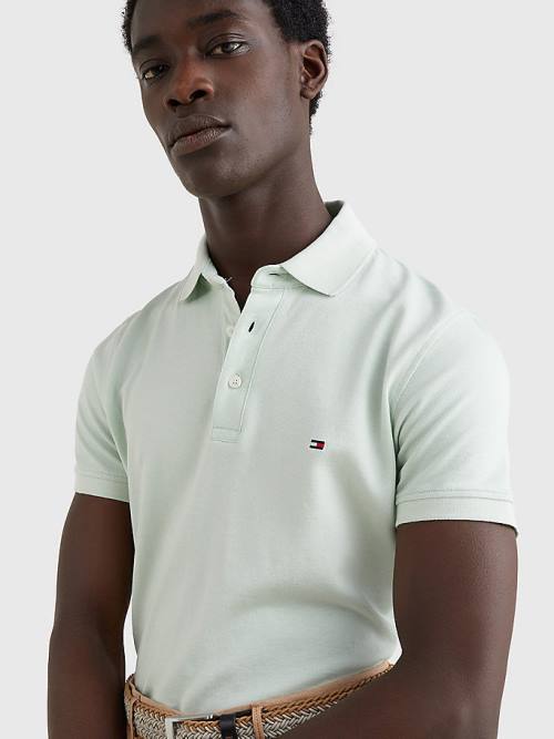 Tommy Hilfiger TH Flex Slim Fit Moški Polo Majica Zelena | TH721PWF