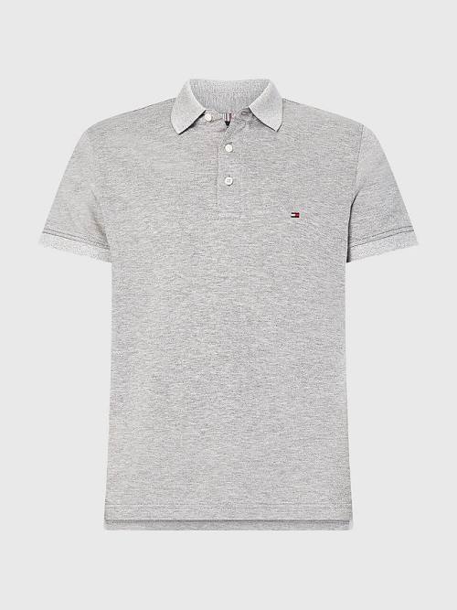 Tommy Hilfiger TH Flex Slim Fit Moški Polo Majica Siva | TH721XVW