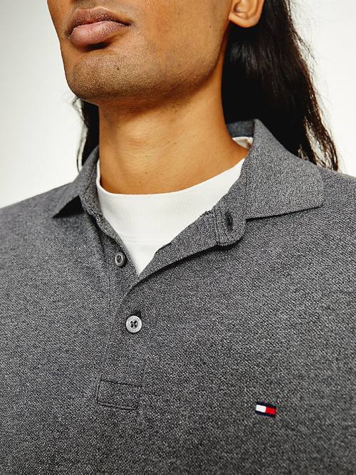 Tommy Hilfiger TH Flex Slim Fit Moški Polo Majica Siva | TH953CYV