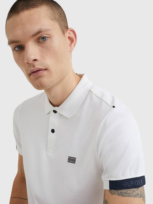 Tommy Hilfiger TH Flex Tech Essentials Slim Moški Polo Majica Bela | TH310FPS