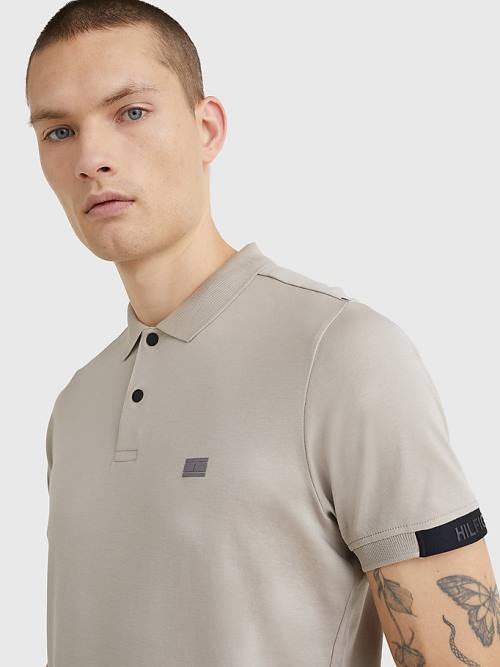 Tommy Hilfiger TH Flex Tech Essentials Slim Moški Polo Majica Bež | TH847LKA