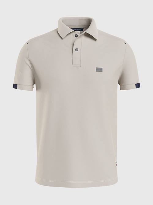 Tommy Hilfiger TH Flex Tech Essentials Slim Moški Polo Majica Bež | TH847LKA