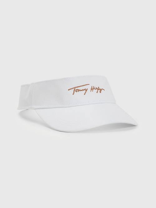 Tommy Hilfiger TH Modern Iconic Signature Visor Ženske Kapa Bela | TH920XIT