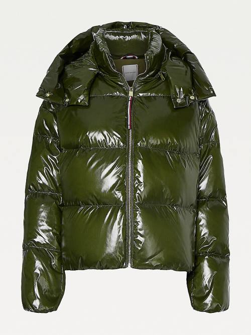 Tommy Hilfiger TH Protect Glossy Down-Filled Puffer Ženske Jakne Rjav | TH395EKD