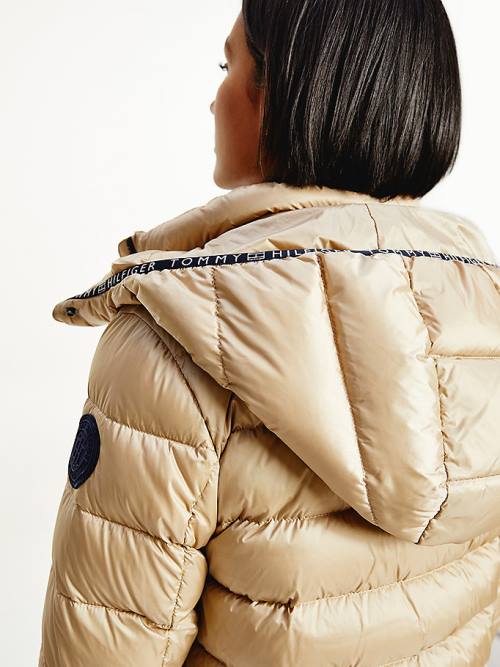 Tommy Hilfiger TH Protect High-Shine Down Puffer Ženske Jakne Bež | TH940BRS