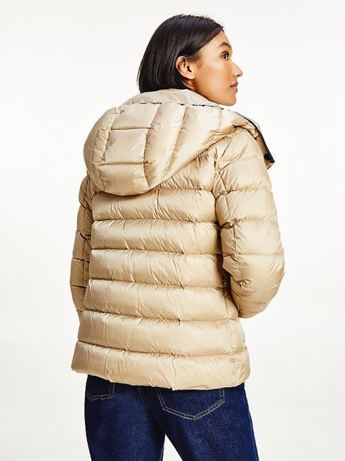 Tommy Hilfiger TH Protect High-Shine Down Puffer Ženske Jakne Bež | TH940BRS