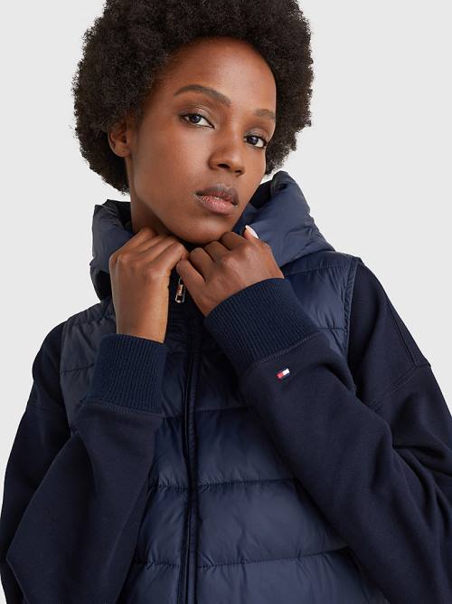 Tommy Hilfiger TH Protect Hooded Padded Vest Ženske Plašč Modra | TH479MAS